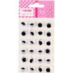 Глазки декоративные "deVENTE" круглые пластиковые, с ресницами, цвет черный, 15 мм, 24 шт в пластиковом пакете с блистерным подвесом