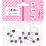Глазки декоративные "deVENTE" овальные пластиковые, размер 15x10 мм, 20 шт в пластиковом пакете с блистерным подвесом
