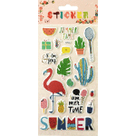 Набор наклеек для творчества объемные мягкие с блеском "deVENTE. Summer time" 10x18,5 см, в пластиковом пакете с блистерным подвесом