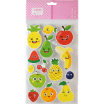 Наклейки объемные "deVENTE. Fruits" из фоамирана, карточка 15x25 см, в пластиковом пакете с блистерным подвесом