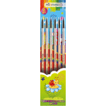 Набор кистей "Attomex" 06 шт (пони № 1, 2, 3, 4, 5, 6) деревянная ручка, в пластиковом блистере