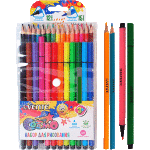 Набор для рисования подарочный "deVENTE. Trio" в наборе 27 предметов: фломастеры 12 цв, карандаши цветные 15 цв, в пластиковой упаковке с подвесом