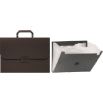 Портфель "Attomex" на замке, пластиковый 700 мкм, фактура "песок" для документов A4, 6 отделений, непрозрачный черный