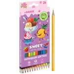 Карандаши цветные "deVENTE. Sweet" 24 цвета, 2М, диаметр грифеля 2,8 мм, шестигранные, в картонной коробке