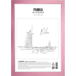 Рамка пластиковая "deVENTE" 21x30 см, формат A4, серия 6/1, стекло, задняя панель - переплетный картон, с креплением для подвеса, розовый, в термоусадочной пленке