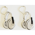 Подвес виниловый "deVENTE. Headphones" 42x60 мм, световозвращающий белый, в пластиковом пакете с подвесом