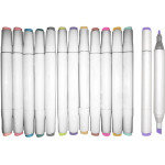 Набор маркеров для скетчинга "deVENTE. Emotion" 12 пастельных цветов, двусторонние (пулевидный 1 мм/скошенный до 5 мм), эргономичный трёхгранный корпус, чернила на спиртовой основе, в пластиковой упаковке