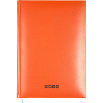 Ежедневник 2022 "Attomex. Even" A5 (145 ммx205 мм) 352 стр, белая бумага 70 г/м², печать в 1 краску, твердая обложка из бумвинила с поролоном, шелкография, 1 ляссе, оранжевый