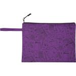 Папка для тетрадей "deVENTE. School" A4 (33x24x1 см) на молнии сверху, с ручкой, текстильная, в пластиковом пакете, фиолетовая