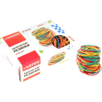 Резинки банковские "deVENTE" в картонной коробке с диспенсером диаметр 60 мм, 200 г, цветные