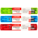 Готовальня "deVENTE" (02 предмета) 2 грифеля в комплекте, в пластиковом футляре с линейкой, цвета пластика ассорти
