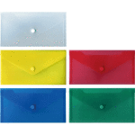 Папка-конверт на кнопке "deVENTE" C6 (224x119 мм) 180 мкм, полупрозрачная ассорти (полупрозрачная, красная, синяя, зеленая, желтая)