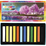 Пастель сухая художественная мягкая "deVENTE" 12 цветов, квадратное сечение 65x10 мм, в картонной коробке с коррексом