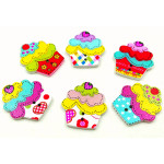 Пуговицы декоративные "deVENTE. Cupcakes" деревянные, 23-25 мм, 5 шт, цвет ассорти, в пластиковом пакете с блистерным подвесом