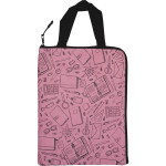 Папка для тетрадей "deVENTE. School" A4 (26x33,5x1 см) на молнии с двух сторон, вертикальная, с 2-мя ручками, внутренний большой карман и 2 маленьких кармана, текстильная, в пластиковом пакете, розовая