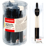 Циркуль-измеритель "deVENTE" с 2-мя металлическими иголками, с защитным чехлом, в пластиковом футляре, черный
