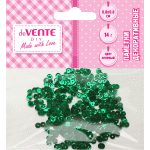 Пайетки декоративные "deVENTE. Metallic" 14 г, размер 8x8 мм, цвет зеленый, в пластиковом пакете с блистерным подвесом