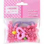 Набор для создания украшений из бусин розовый "deVENTE" ассорти форм и цветов, 97 шт, в пластиковом пакете с блистерным подвесом
