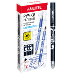 Ручка гелевая стираемая "deVENTE. Пиши-стирай. Орнамент" d=0,7 мм, полупрозрачный синий корпус, с ластиком на конце корпуса, сменный стержень, индивидуальная маркировка, синяя